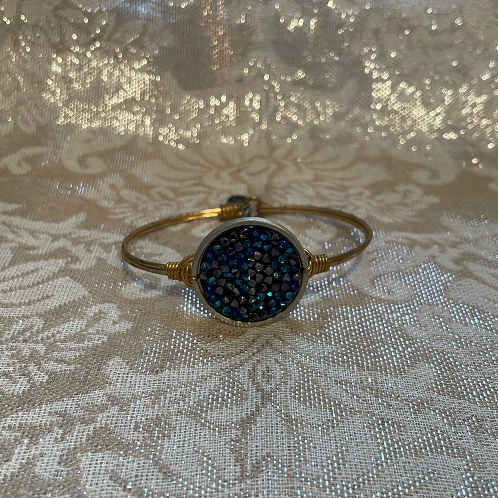 Luca + Danni Gold and Blue Bangle Bracelet